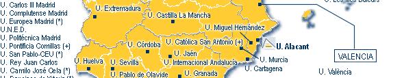 Universidades Públicas Españolas (Universia, 2008) MEC:
