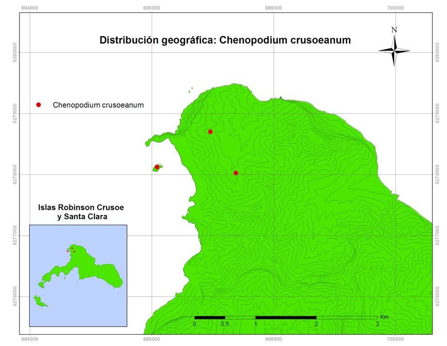 7. Mapa de distribución Chenopodium nesodendron * Guardaparque a cargo: por determinar 1.