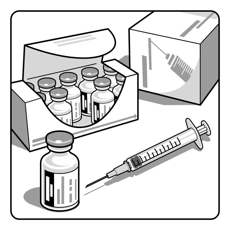 6 Vacuna Focetria: Instrucciones para el uso de los viales Multidosis: Asegúrese de tener el material necesario para la vacunación: Vial