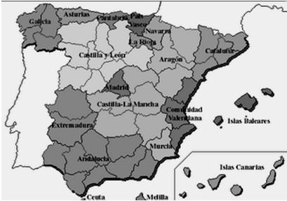 2.3. LA ESCALA NACIONAL EN LA OT 2.3.2. LA OT EN ESPAÑA CONCLUSIÓN: La constitución Española reconoce la autonomía y regula el autogobierno de las Comunidades Autónomas, estableciendo una escala regional político-administrativa en la O.