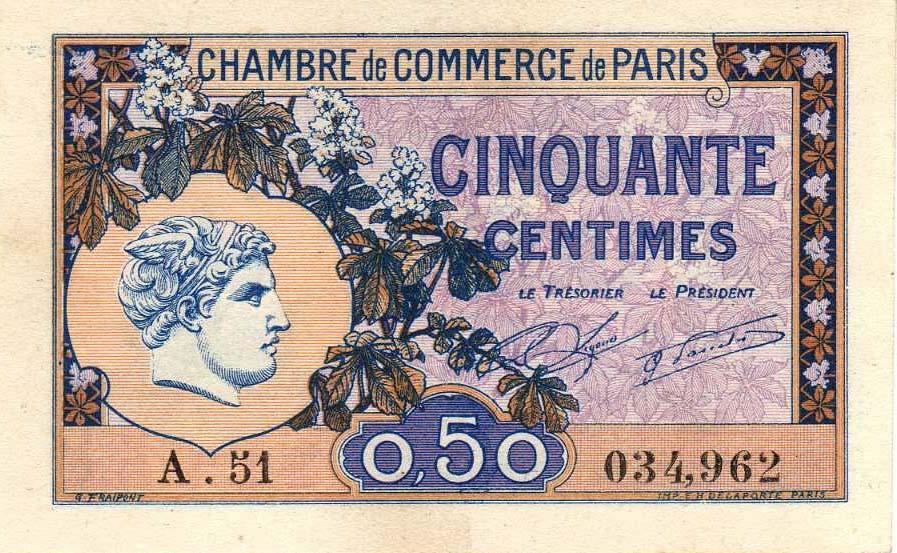 También la República de Francia le hizo un homenaje a Mercurio en dos billetes,