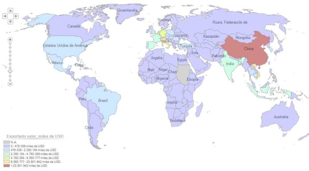 12 Principales países exportadores de Calzado Tasa de participación sobre el valor exportado, 2016 Fuente: TradeMap / Elaborado por