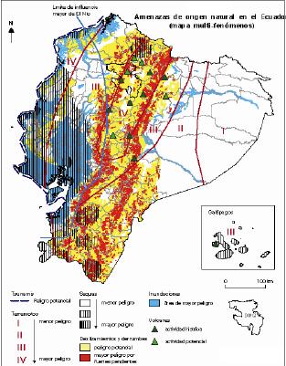 FUENTE: D ERCOLE TRUJILLO, 2003 Figura 3.- Amenazas naturales en Ecuador Riesgos de Sismos.