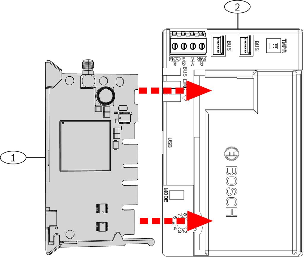 Conettix Plug-in Communicator Interface Instalación es 13 Figura 4.