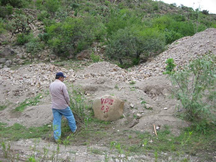 Fotografía 51. Cauce del río Las Enramadas, donde se extrae arena y grava de diferentes medidas. En la localidad, Los Pilares (VDZ-04), ubicada a 12.