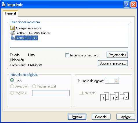 5 Software de envío PC-FAX de Brother (Para FAX-2940) 5 Envío mediante PC-FAX 5 La función PC-FAX de Brother permite utilizar el ordenador para enviar un documento desde una aplicación en forma de
