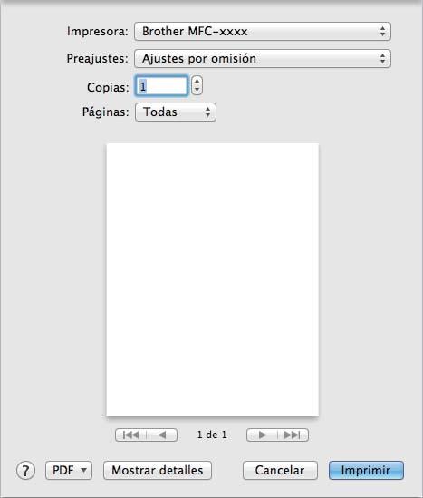 Impresión y envío de faxes (Para Mac OS X 10.7.