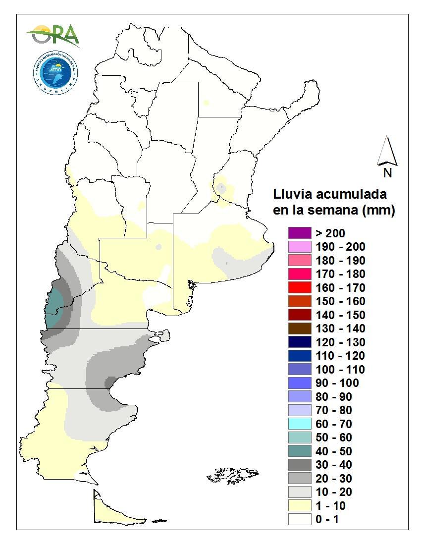 En las localidades patagónicas de El Bolsón, Bariloche y Chapelco se superaron los 40mm acumulados en la semana.