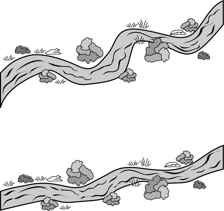 5 El diagrama de arriba, muestra el curso de un río, como se ve desde el aire, en dos diferentes tiempos.