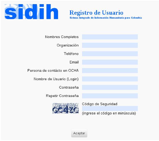 SIDIH : Ejercicio práctico - Registro