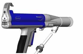 Pistola de aplicación de polvo manual Prodigy 2ª generación 17 Sustitución de la resistencia Extracción de la resistencia 1. Ver fig. 17. Desenroscar la boquilla (8) y la tuerca de retención (9) de la pistola.