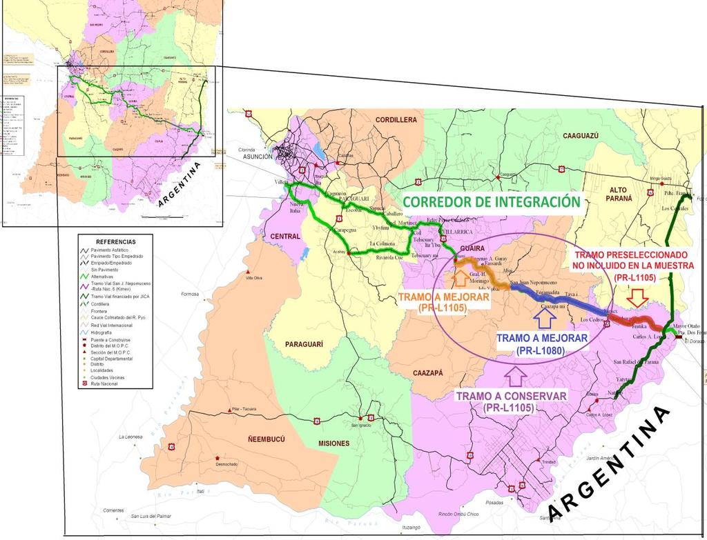 Apoyo al desarrollo del corredor vial de integración de las zonas industrialportuarias de Asunción y Villeta (Río Paraguay), con las ubicadas sobre el Río Paraná (PR-L1080 y PR-L1105).
