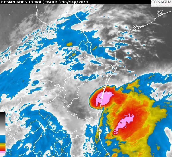 Imagen de satélite del día 16 de septiembre a las 4:40 horas con el huracán
