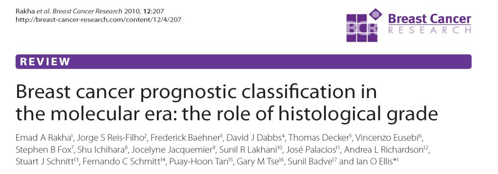 Histological grade and morphological