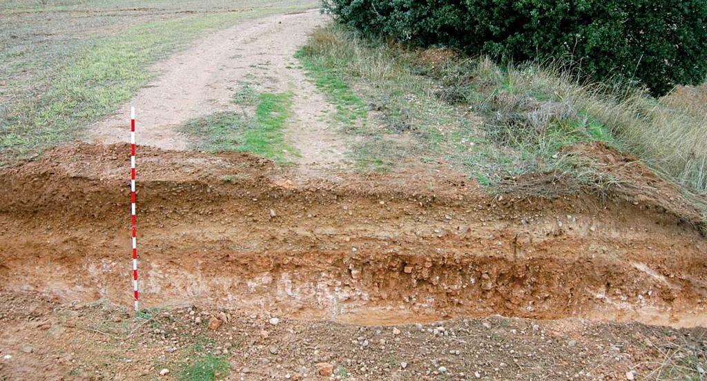 viae tratamiento arqueológico de las vías romanas Vía 27 en el tramo de De Tarazona a Clunia-30: detalle de las capas de afirmado. Vía 27 en el tramo De Tarazona a Clunia-30, sección oeste.