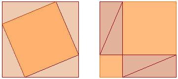 A l escena apareix ara un triangle i a sota dos controls amb els que es pot modificar la midad dels catets i veure que sempre es compleix el Teorema de Pitàgores. per a continuar.