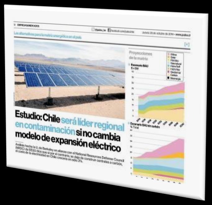 Imaginando un Chile Sustentable Cinco hallazgos sobre el futuro del sistema eléctrico y energético chileno El Informe final del Estudio fue presentado a los CDEC, CNE y el Ministerio de Energía.