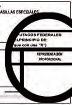 3 votación Si el elector tiene derecho a votar únicamente por RP, marca una X en la columna correspondiente a Representación