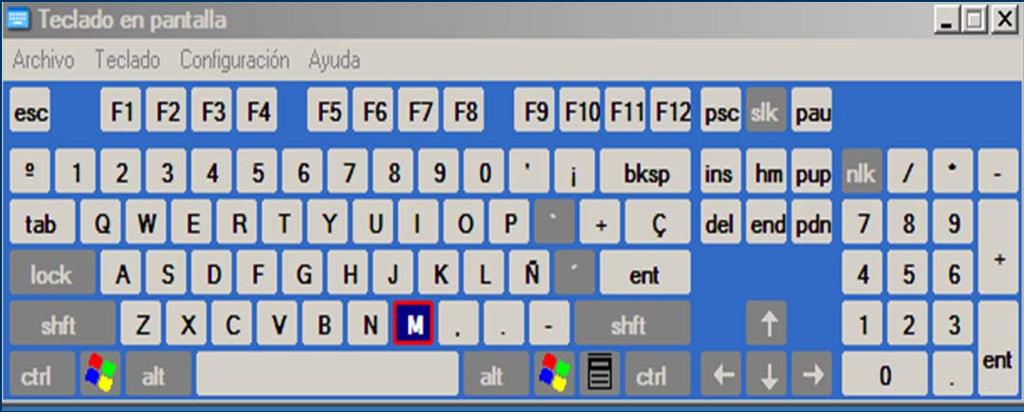 TECLADOS VIRTUALES Los teclados virtuales son representados en la pantalla del ordenador.
