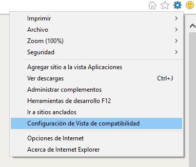 Cómo incluyo la dirección de la aplicación en Vista de compatibilidad y en Sitios de confianza en el Internet Explorer?