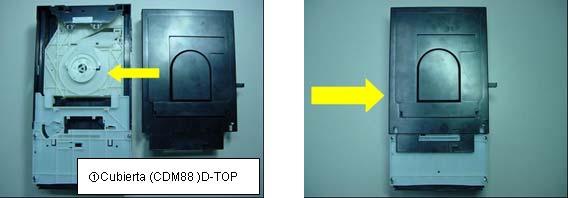 II. Colocación del kit cubre polvo CDM88A (DUST SERVICE) Coloque el kit cubre polvo CDM88A (DUST SERVICE) con número de parte (P/N: A-1740-084-A) al mecanismo del CD.