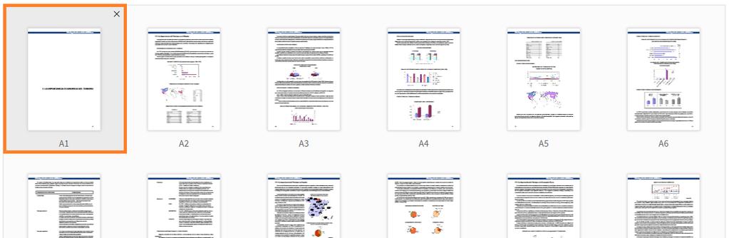 4º) Reorganizamos las páginas del documento PDF con una interfaz visual A continuación haremos un clic sobre el apartado de Page mode (en la esquina superior derecha) para visualizar todas las