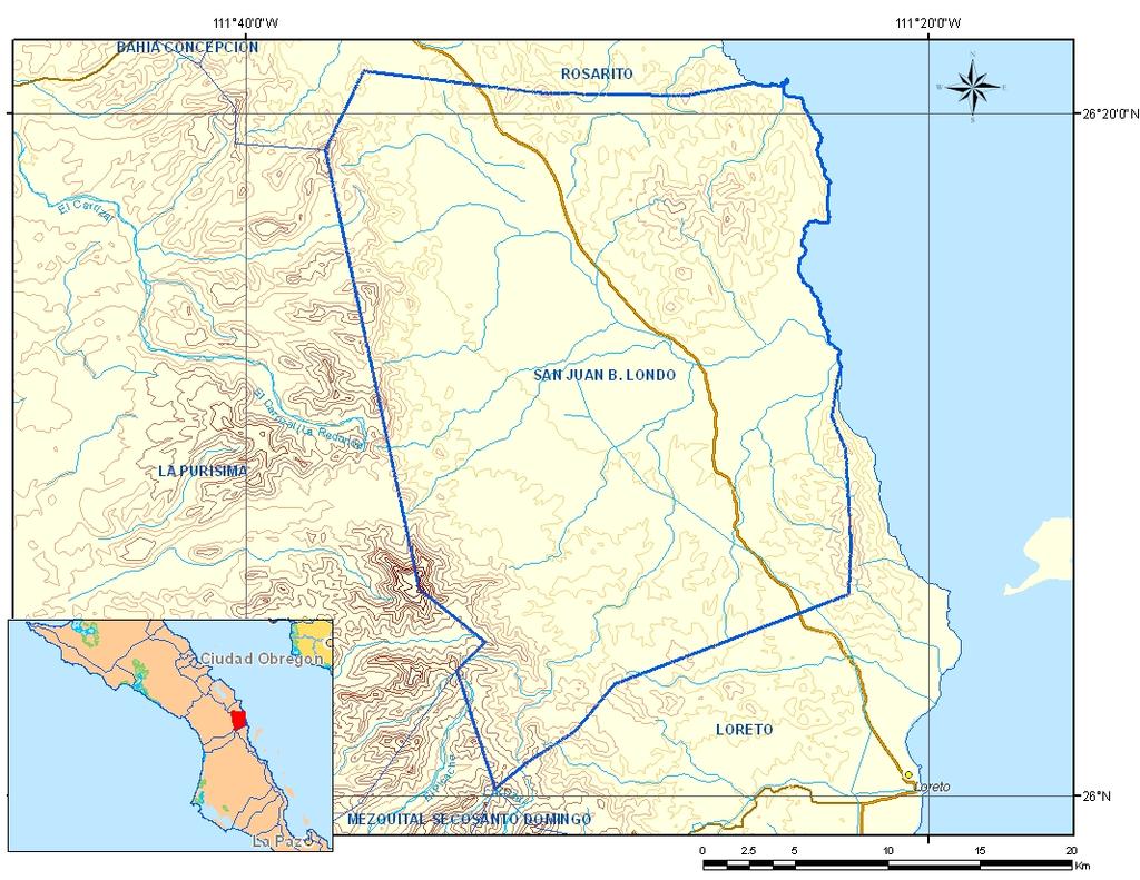 Figura No. 1. Localización del acuífero San Juan B. Londó ACUÍFERO 0329 SAN JUAN B.