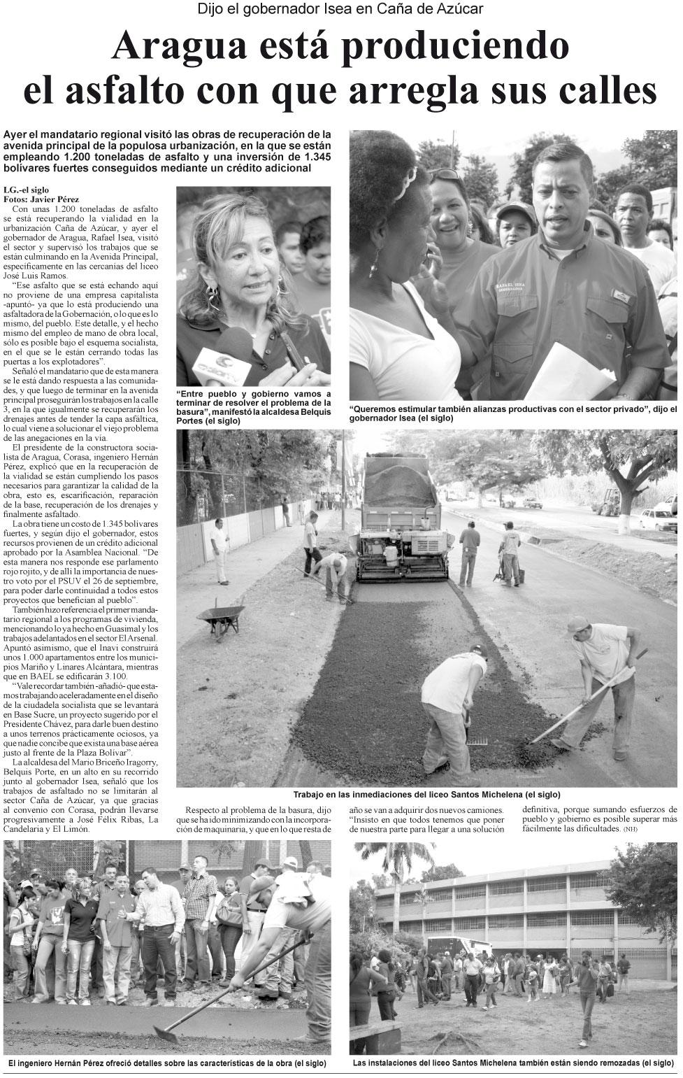Aragua está produciendo el asfalto con que arregla sus calles