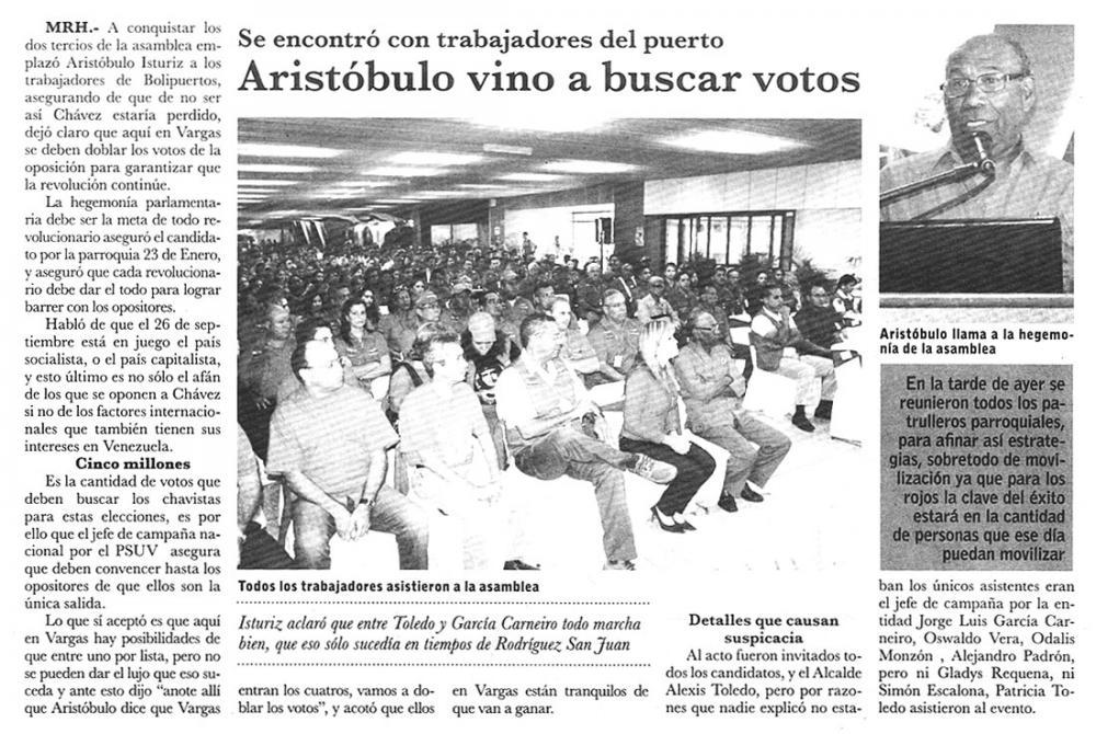 Aristóbulo vino a buscar votos Diario Hoy
