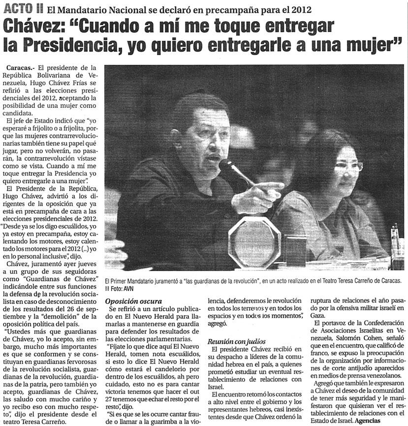 Chávez: "Cuando a mí me toque entregar la Presidencia, yo