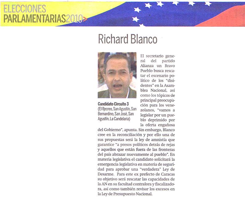 Elecciones Parlamentarias 2010/ Richard
