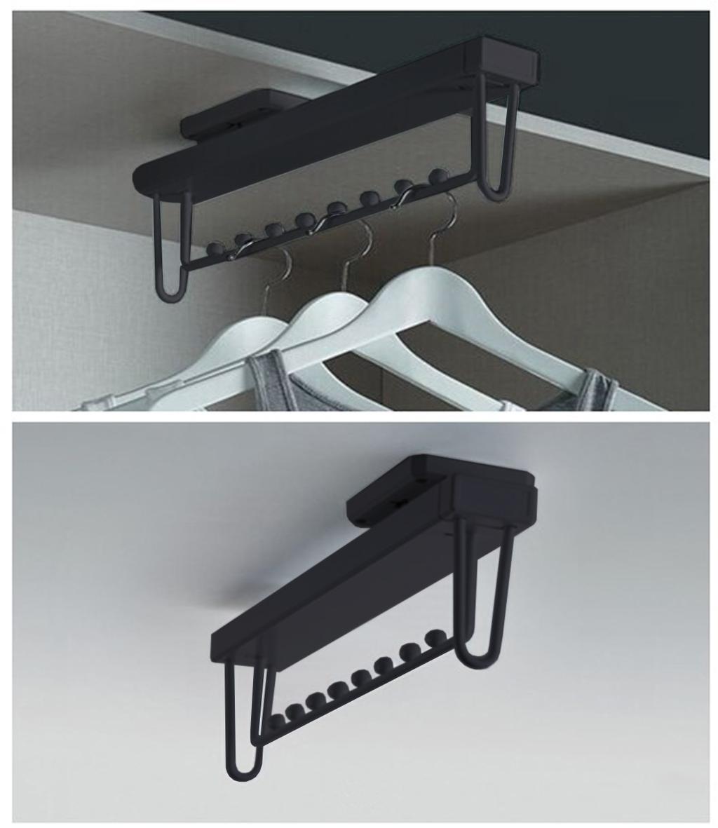 SOPORTE PERCHAS EXTENSIBLE PULLOUT ROD Full extension & easy assembly Colocación superior. Altura 170mm.