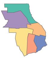Organización Administrativa: seis distritos