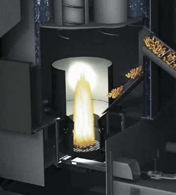 Quemador Ignición - Combustión: El quemador esta fabricado de acero resistente a altas temperaturas y esta compuesto de una zona superior y de una zona inferior permitiendo la caida por gravedad de
