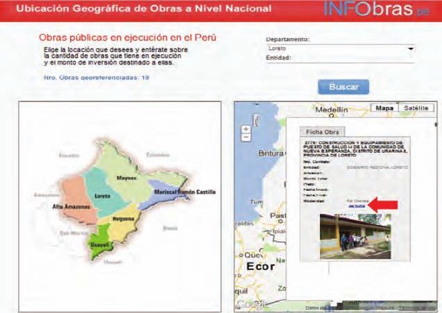b. Portal web de INFOBRAS La Contraloría General de la República, con el apoyo de la GIZ, ha creado el portal INFOBRAS.