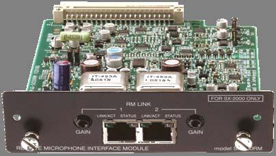 SX-2100AI (Tarjetas de entrada de audio) SX-200RM 2 entradas para pupitres microfónicos. Conectores RJ45.