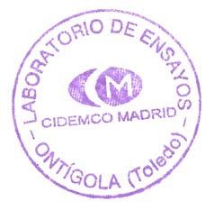 Pol. Ind. Los Albardiales C/ Casilla de Dolores, 45 45340 Ontígola (Toledo) SPAIN Tel./Fax +34 925132061 Email: info@cidemcomadrid.es www.cidemcomadrid.es 901/LE1831 Nº INFORME: 115.