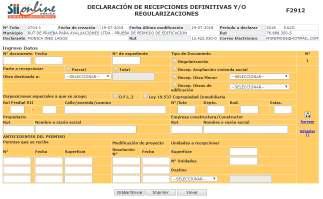 DECLARACIÓN DE RECEPCIONES DEFINITIVAS Y/O REGULARIZACIONES Ingreso de