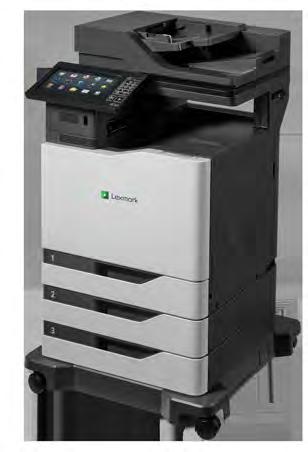 Lexmark CX860 Series Con una velocidad de impresión de hasta 57 páginas por minuto 3, un tóner de gran capacidad, un ciclo de trabajo mensual máximo de hasta 350 000 páginas y el coste por página más