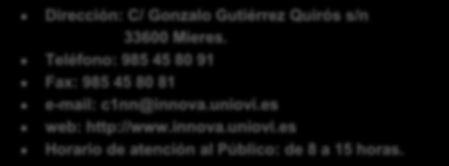 DATOS DE CONTACTO Dirección: C/ Gnzal Gutiérrez Quirós s/n 33600 Mieres.
