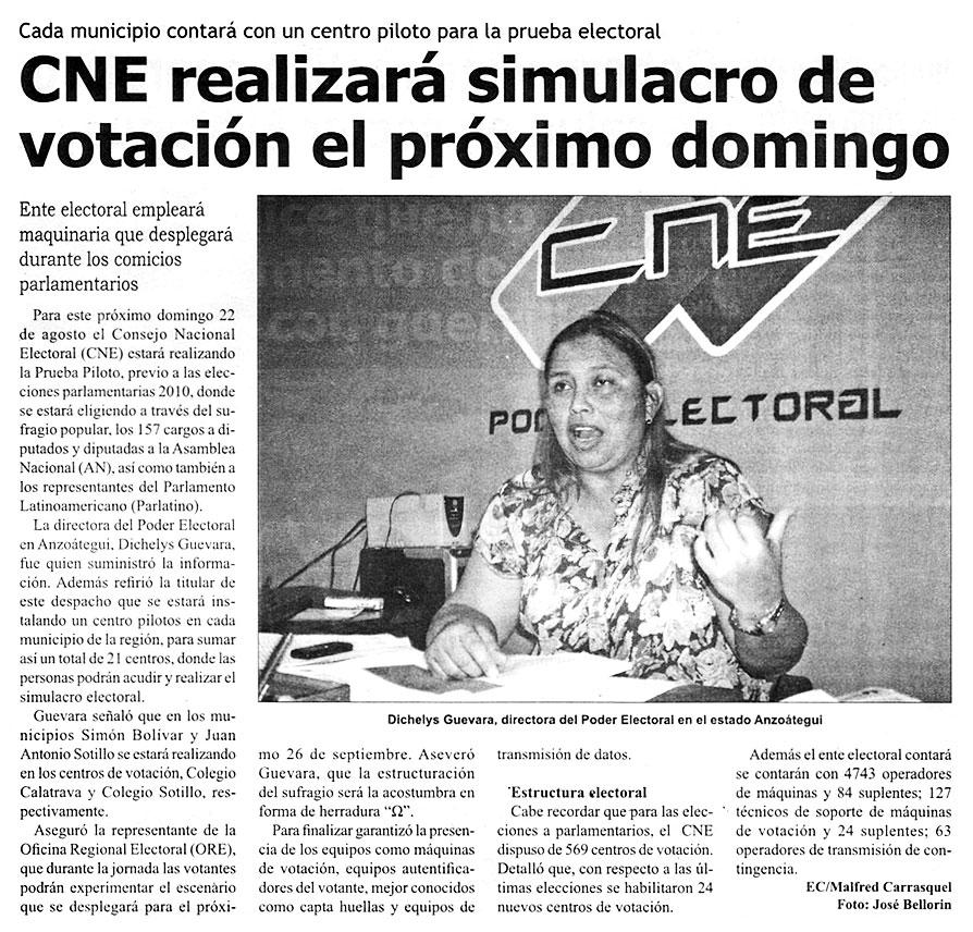 CNE realizará simulacro de votación el próximo domingo