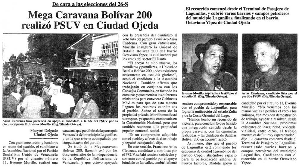Mega Caravana Bolívar 200 realizó Psuv en Ciudad Ojeda El