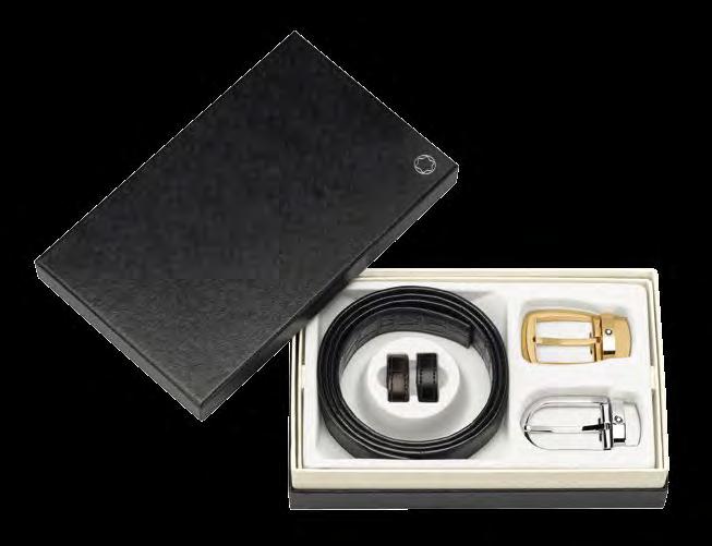 82 / 83 Montblanc Classic Line 30 mm Gift Set Belt, Rectangular and Trapeze Buckle in Stainless Steel & Ruthenium PVD Reversible Black/Brown Montblanc Classic Line 30 mm Gift Set Belt, Horseshoe and