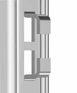 alambre - Un contra-gancho evita que se descuelgue - Corte exterior en el poste permite conservar la estabilidad lateral Lengüeta corta en «S» entallado de 10 mm - Ideal para