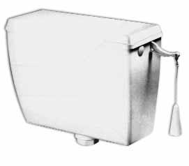 Cisterna de descarga alta CISTERNA ALTA Cisterna de descarga alta, construida en PVC rígido blanco, para su instalación en posición alta para WC y plato turco. Kit de fijación incluido.