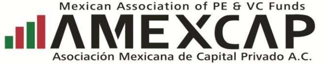 La industria del CP / CE La mayoría de los administradores de fondos de Capital Privado y de Capital Emprendedor se han asociado a la Asociación Mexicana de Capital Privado, AC, AMEXCAP (www.amexcap.