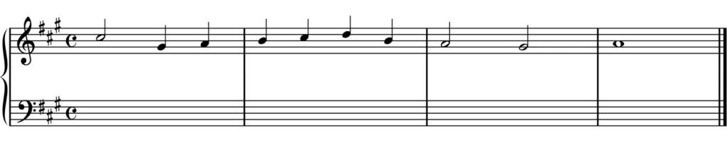 15 a). Harmonitzar a quatre veus el baix donat, emprant acords tríades en estat directe i invertits. Incloure-hi un 6/4 de cada tipus i l acord de 7ª de dominant en estat directe. b).