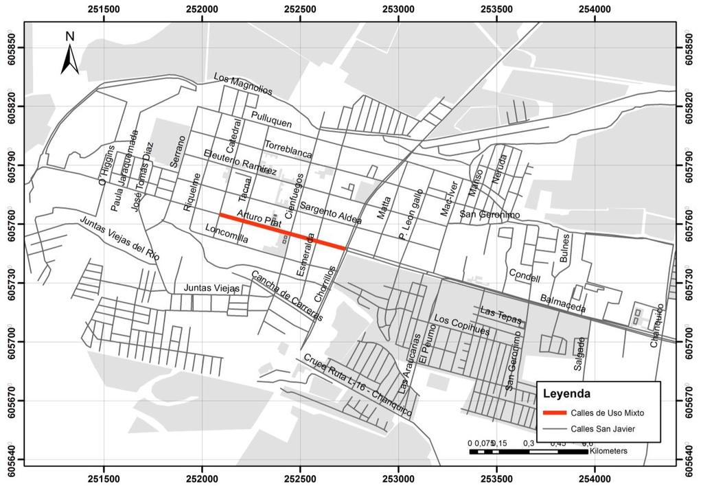 A continuación se muestra el tramo de calle Arturo Prat, que quedaría como Calle de Uso Mixto: Figura N 15: Propuesta Calle de Uso Mixto 2.