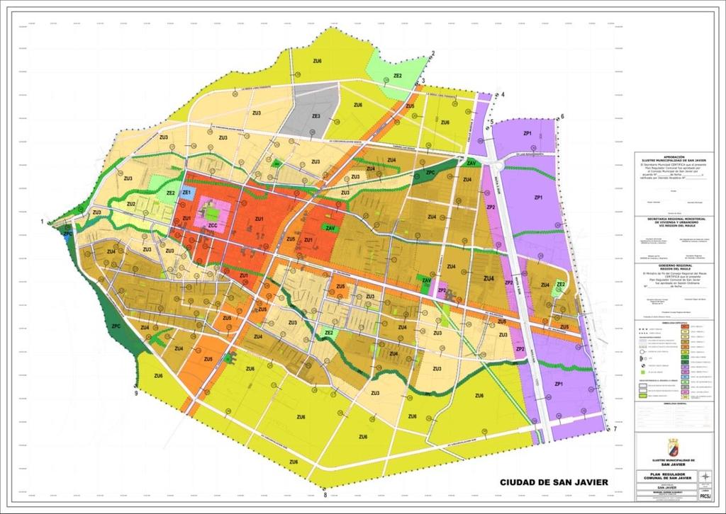 Figura N 16: Propuesta de Plan Regulador Comunal, ciudad de San Javier de Loncomilla Fuente: MDI Arquitectos. 3.