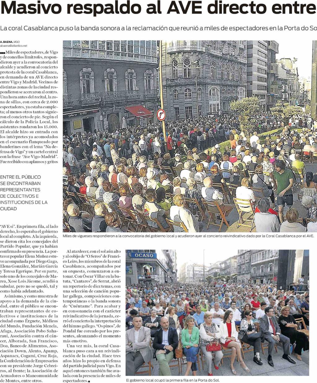 Atlántico Galicia Prensa: Tirada: Difusión: Diaria 3.675 Ejemplares 2.826 Ejemplares Sección: LOCAL Valor: 2.